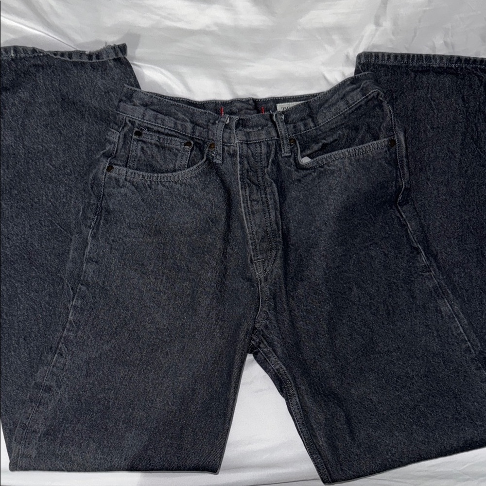 Zara Black Relaxed Jeans with Sturdy Denim